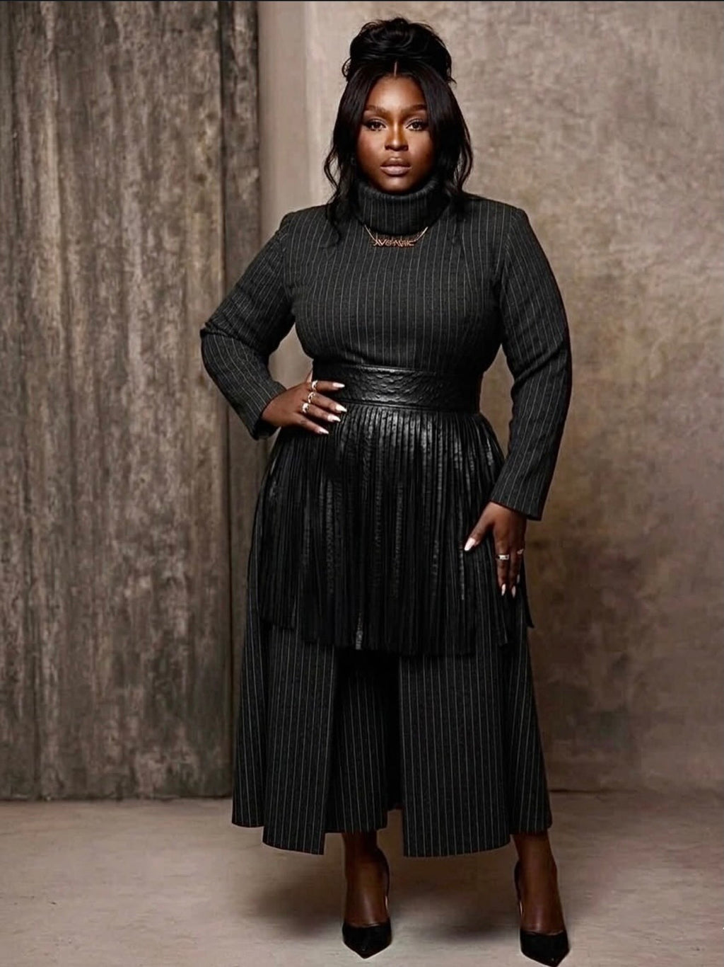 Ostrich leather fringe belt