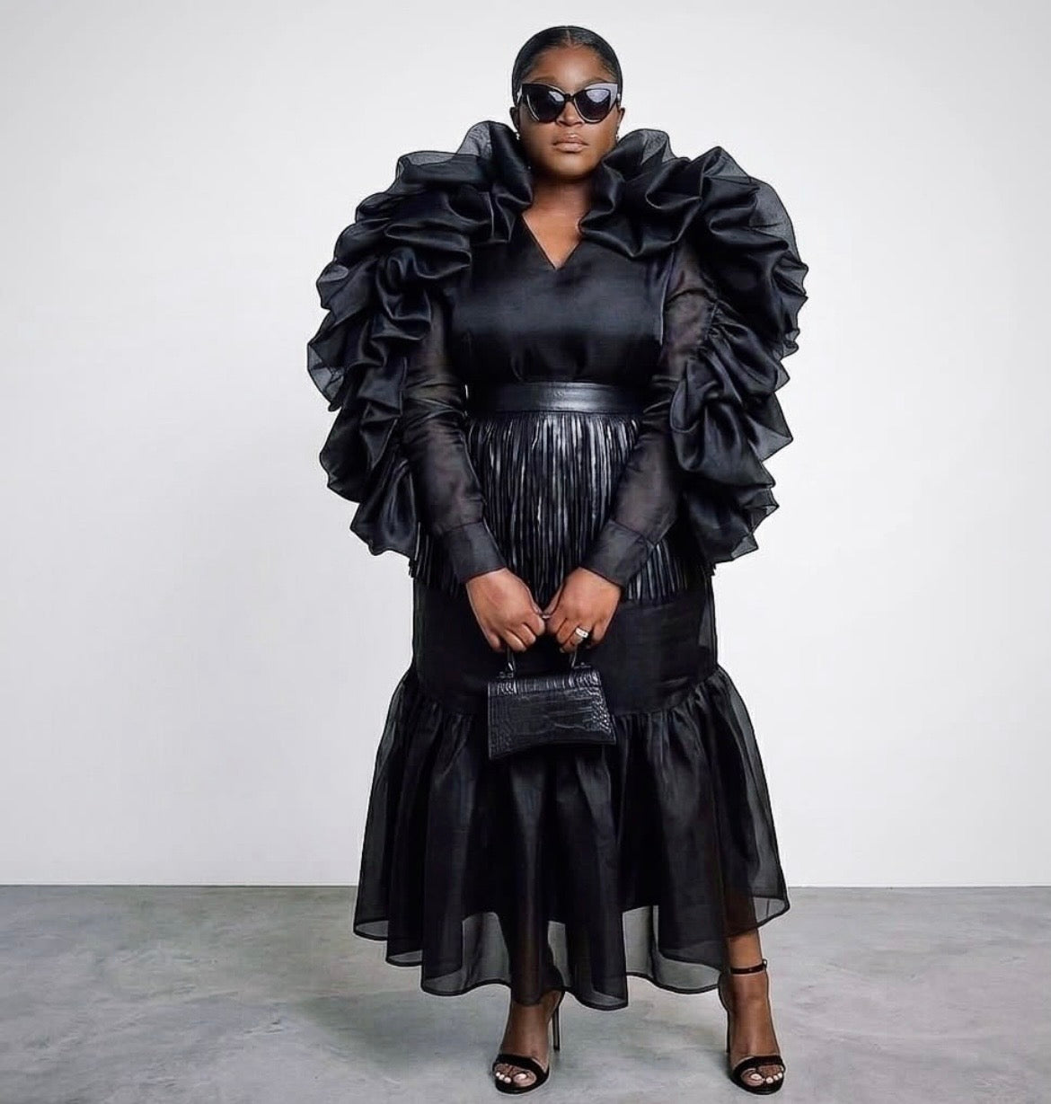 Dramatic ruffle Organza dress