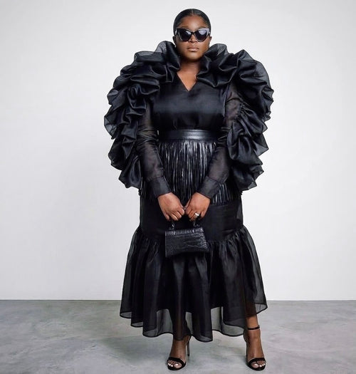 Dramatic ruffle Organza dress