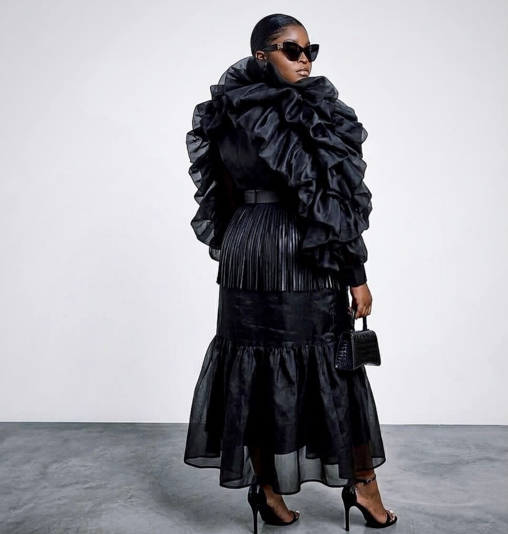 Dramatic ruffle Organza dress